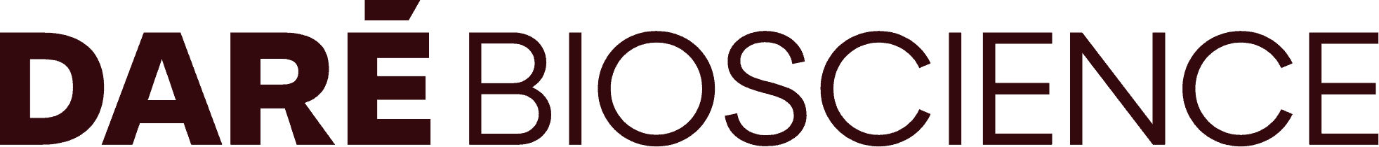 The DARE BIOSCIENCE logo features the company name in bold, uppercase letters with an accent on the "E" in "DARE," all in a dark brown color on a light background.