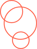 Three red outlined circles of different sizes overlap on a plain light background.