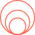 Three concentric red circles on a white background, each circle increasing in size from the center outward.
